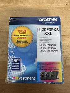 Cartuchos de tinta Brother LC20E cian magenta amarillo 3PK MFC J775 J985 J5920 - Imagen 1 de 4