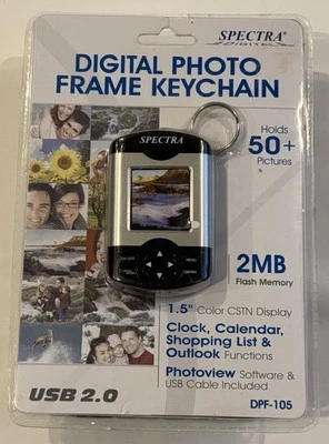 SPECTRA Key Chain Digital Color Photo Frame 1.5" Screen Rechargeable Battery - Image 1 of 2