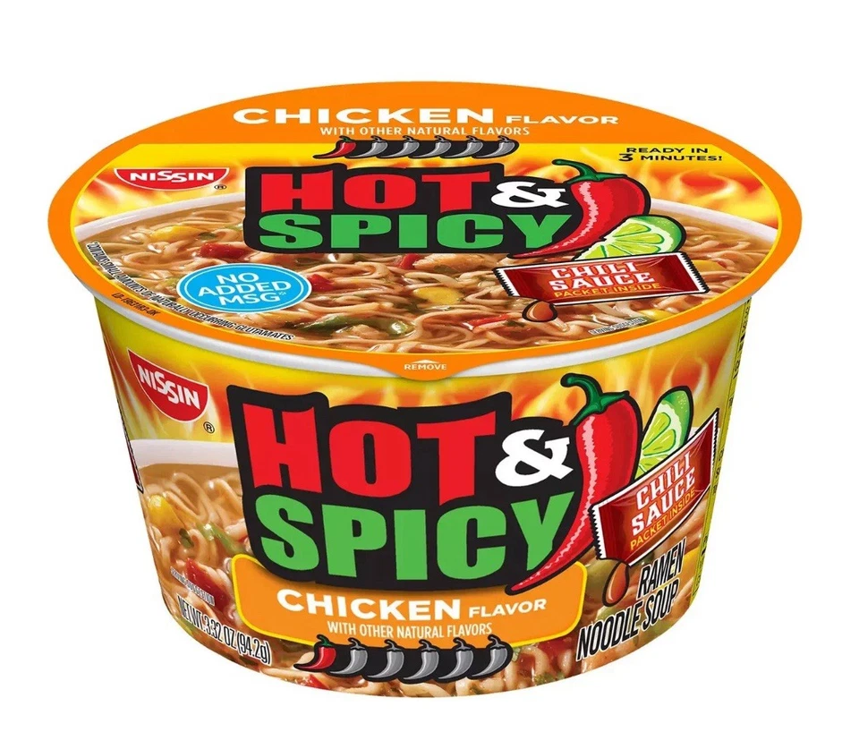 Tazón de pollo picante y picante Nissin (3,32 oz., 12 paquetes) Foto 1 de 1