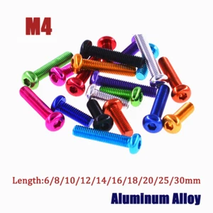 M4 Aluminiumlegierung eloxiert Domkopfschrauben Innensechskantschraube  - Bild 1 von 7