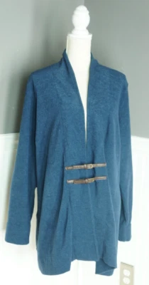 Cárdigan SOFT AROUND Cuero Hebilla Frontal Azul Marino Talla 3X Foto 1 de 4