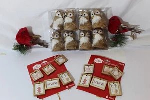 Pacchetto Holiday Time Mini Ornamenti Assortiti Etichette Volpe Uccellino Natale Inverno - Nuovo - Foto 1 di 7