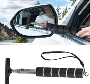 Car Side Mirror Squeegee, Rearview Mirror Wiper with Telescopic Long Handle, Ret - Picture 1 of 6