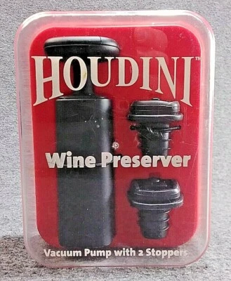 Nueva bomba de vacío Houdini conservadora de vino con 2 tapones Metrokane Foto 1 de 4