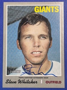 2019 Topps Heritage Steve Whitaker 1970 Autograph San Francisco Giants