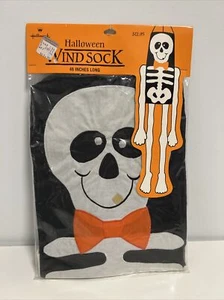 Vintage HALLMARK HALLOWEEN SKELETON  Windsock Streamer Nylon Decoration - NEW - Picture 1 of 6
