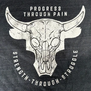Project Rock T Shirt Size Large Gray Progress Through Pain Loose Under Armour - Picture 1 of 20