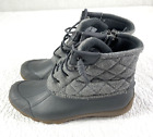 Sperry  Womenstop Sider Saltwater Duck Boots Size 10 Sts81993 Gray Quilted Euc