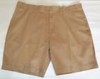 Casuals Roundtree & Yorke Size 50 Waist RELAXED FIT Brown Cotton New Mens Shorts