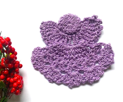 12 ángeles de Navidad violetas vintage - acogedores adornos festivos decoración navideña  Foto 1 de 4