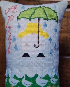 April Gnome - A Gnomey Year Series - Rainy Days - Cross Stitch Chart - Picture 1 of 2