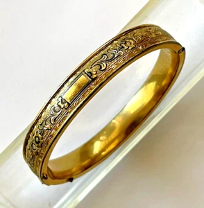 Vintage P&H Gold Floral Bangle Bracelet - Picture 1 of 13