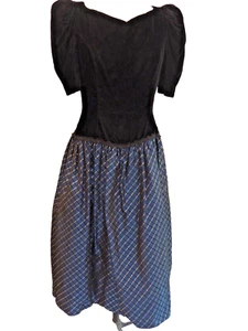 Scott Mcclintock dresses Velvet w/ Blue Taffeta Tule Formal Dress Size 10 1990 - Picture 1 of 15