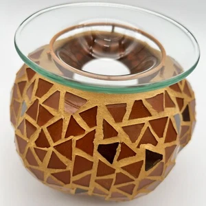 Partylite Mosaic Pumpkin Wax Tart Tealight Warmer 7” - Picture 1 of 7