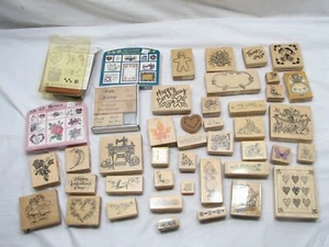 Lg Lot 70+ Holz montiert Gummistempel Handwerk Kartenherstellung gemischt Natur Blumen - Bild 1 von 10