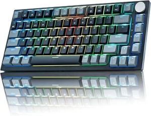 Wireless Mechanical Keyboard Percent Gaming Keyboard with Volume Knob, RGB - Picture 1 of 9