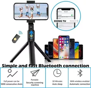 Soporte para teléfono móvil trípode Bluetooth para selfies con obturador remoto inalámbrico - Imagen 1 de 11