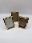 Set  of 3 Miniature Picture Frames ~ Gold Vintage