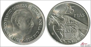 España 25 pesetas 1957 (67) S/C Franco - Picture 1 of 1