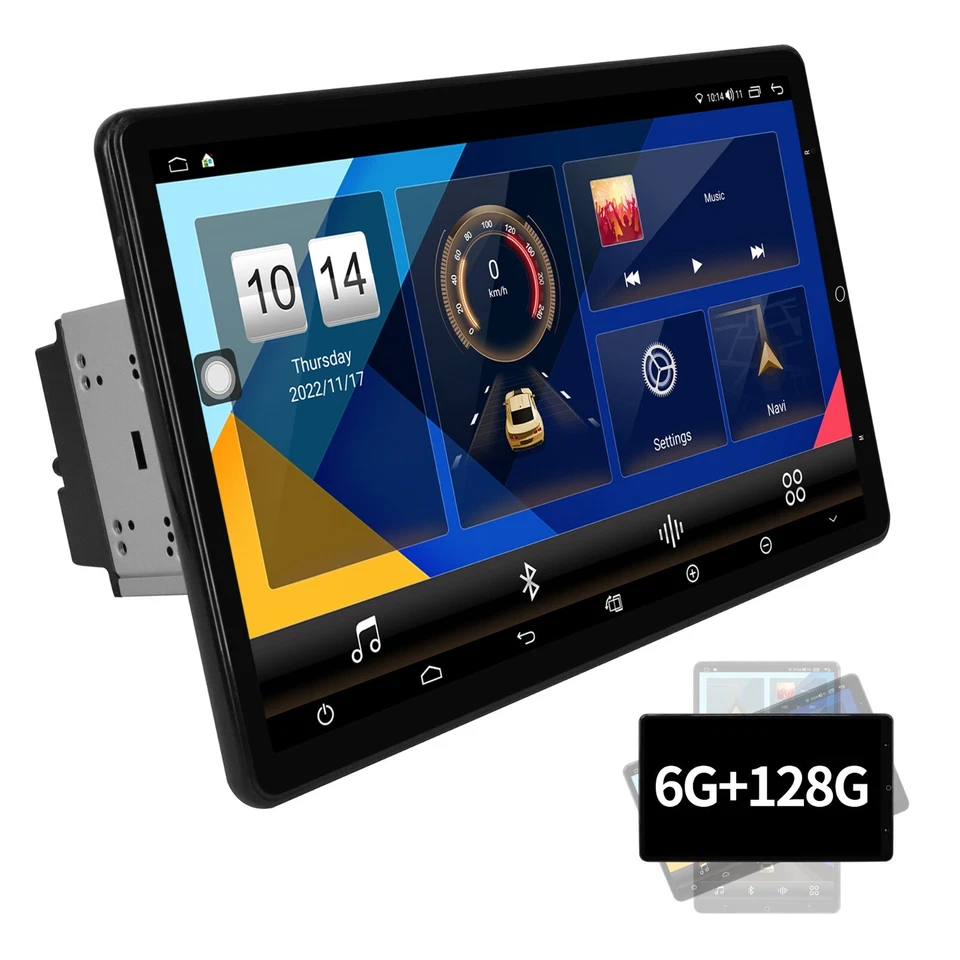 6+128G Rotatable 13.3" Universal Touch Screen Car Stereo Radio GPS Double 2 DIN - Image 1 of 4