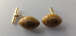 Vintage RUFC (ENGLAND) Pair CUFFLINKS RUGBY Used - Picture 1 of 2