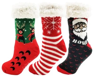 Fluffy Thermal Sherpa Slipper Socks, 3 Pairs for Women, Ultra Soft Christmas - Picture 1 of 57