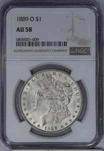 1889-O Morgan Silver Dollar $1 NGC AU58 - Sweet original coin! - Picture 1 of 2