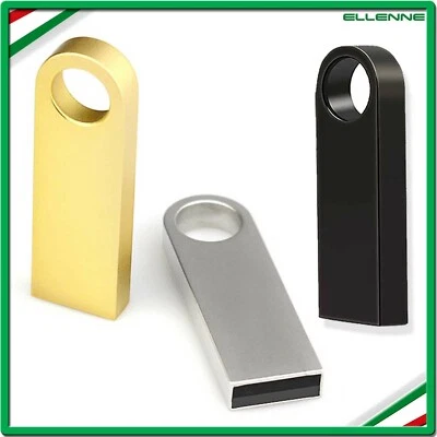 ✅ PENDRIVE USB METALLO CHIAVETTA 32 64 GB 128 GB MEMORIA PORTA CHIAVE A001 ✅ - Immagine 1 di 4