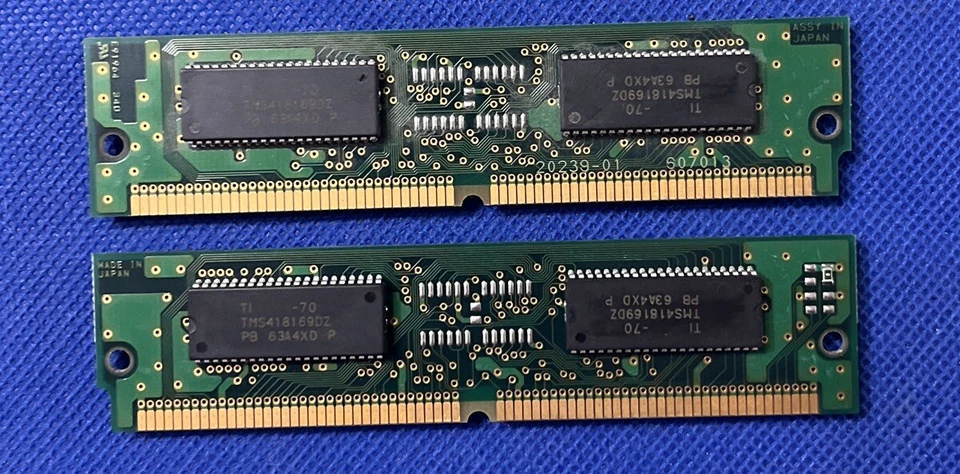 2x 8MB EDO 72-pin Non-Parity 70ns 16-Chip RAM SIMM Memory 16MB - Image 1 of 2