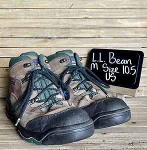 Mens LL Bean Vintage Brown Leather Gore-Tex Hiking Boots Shoes Size 10.5 M GUC - Picture 1 of 10