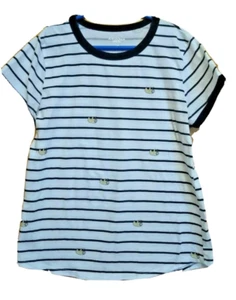 Girls Arizona Jeans Shirt White and Blue Strips Girls Shirt Size L (14) Regular - Picture 1 of 4