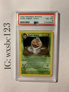 Pokemon PSA 8 Dark Arbok Holo 2/82 Rare Team Rocket 2000 Vintage WOTC