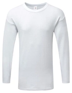 FORT Thermal Long Sleeve T-Shirt Vest White or Denim by Castle Clothing 801 - Picture 1 of 4