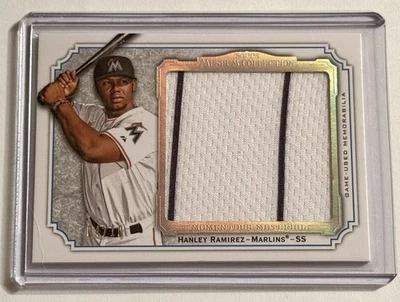 Camiseta deportiva Jumbo 2012 Topps Museum Hanley Ramírez usada en juegos/10 Miami Marlins Foto 1 de 4