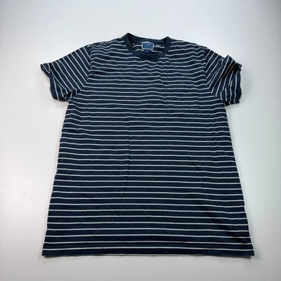 Camisa J Crew Para Hombres Grande Azul Rayas Ajustada Cuello Redondo Bolsillo Informal Preppy Foto 1 de 4
