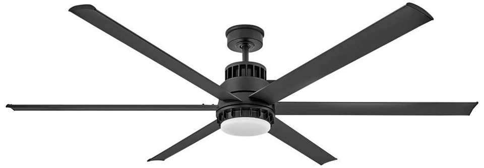 Ventilador de teto inteligente 72" Hinkley Draftsman LED preto fosco classificação úmida - Imagem 1 de 1