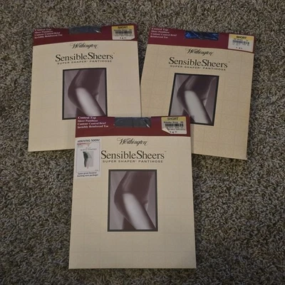 Worthington Pantihose Sensible Sheers Control Modelador Corto Gris Humo Negro X3 Foto 1 de 4