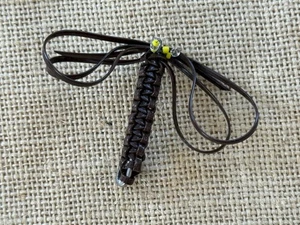Vintage Black Plastic Lacing Cord Safety Pin Crafts DRAGONFLY Lapel Pin Brooch - Picture 1 of 3