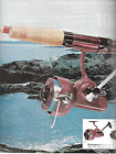 1970 Shakespeare 2062 Fishing Reel Vintage Center Ad with Single Pic Ad on Back