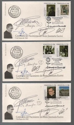 Venezuela: 2001; Scott 1623 set Escriva in 5 FDC signed by authorities EBV751 - Image 1 of 2