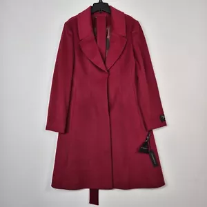 Katherine Kelly Women's Belted Coat Size 14 Cashmere Red Luxury Long Coat - Picture 1 of 12