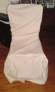 3 Loose Fit Twill Side Dining Chair Slip Cover - Khaki/Beige-Chair not included - Picture 1 of 4