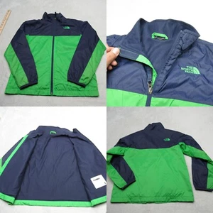 The North Face Jacket Youth XL Green Blue Colorblock Full Zip Ripstop Rain - Picture 1 of 12