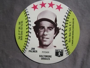 Tarjeta de béisbol redonda rara Jim Palmer 1976 disco casi como nuevo Pepsi-Cola PROMOCIÓN - Imagen 1 de 2
