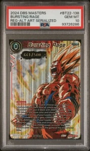 PSA 10 GEM Bursting Rage DBS Masters Regional Alt Art Serialized BT22-138 Dragon - Picture 1 of 2