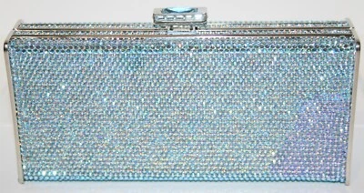 $2995 Bolso de Mano Judith Leiber Azul Rectángulo Cristales de Swarovski Foto 1 de 4