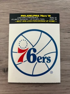 1981 Fleer Basketball - PHILADELPHIA 76ers Team Logo Sticker Card NM Ver 1 - Picture 1 of 2