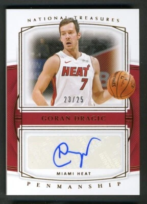 2019-20 Panini National Treasures Goran Dragic Auto #23/25 Heat Autograph PM-GDR - Image 1 of 2