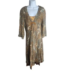 Vintage J Jill Paisley Midikleid mit Schmuckton Slip Gr. 10 Hongkong Landhaus Boho  - Bild 1 von 12
