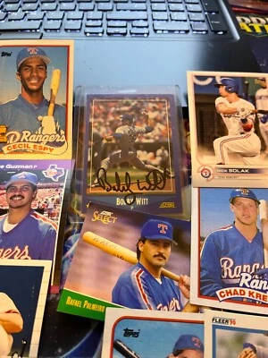Texas Rangers 42 Cards Auto Bobby Witt, 3D 1977 Kelloggs, RC, Opening Day & More - Image 1 of 3